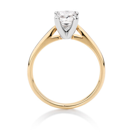 Evermore Solitaire Engagement Ring with 1 Carat TW Diamond in 14ct Yellow & White Gold Evermore Solitaire Engagement Ring with 1 Carat TW Diamond in 14ct Yellow & White Gold