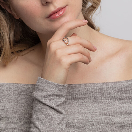 Knots Ring with 0.11 Carat TW of Diamonds in Sterling Silver & 10ct Rose Gold Knots Ring with 0.11 Carat TW of Diamonds in Sterling Silver & 10ct Rose Gold