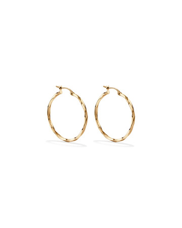 28mm Square Twist Hoop Earrings in 10kt Yellow Gold 28mm Square Twist Hoop Earrings in 10kt Yellow Gold