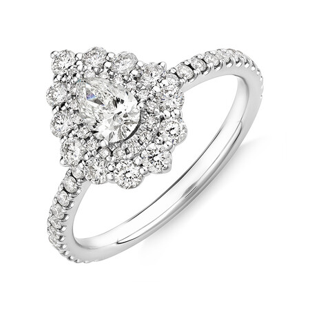 Sir Michael Hill Designer Vintage Floral Engagement Ring with 0.92 Carat TW of Diamonds in 18ct White Gold Sir Michael Hill Designer Vintage Floral Engagement Ring with 0.92 Carat TW of Diamonds in 18ct White Gold