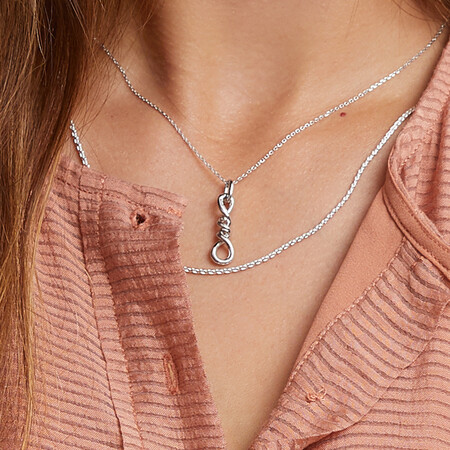 Double Vertical Loop Pendant In Sterling Silver Double Vertical Loop Pendant In Sterling Silver
