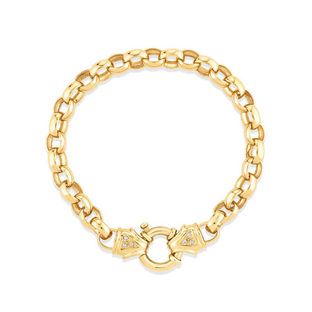21cm (8.5") 7mm-7.5mm Width Diamond Set Bracelet in 10kt Yellow Gold 21cm (8.5") 7mm-7.5mm Width Diamond Set Bracelet in 10kt Yellow Gold