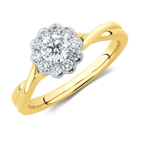 Southern Star Engagement Ring with 1/2 Carat TW of Diamonds in 14ct Yellow & White Gold Southern Star Engagement Ring with 1/2 Carat TW of Diamonds in 14ct Yellow & White Gold