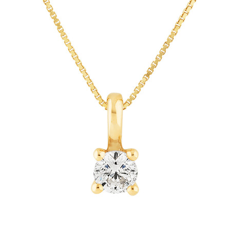 Solitaire Pendant with 0.25 Carat TW of Diamond in 10kt Yellow Gold Solitaire Pendant with 0.25 Carat TW of Diamond in 10kt Yellow Gold
