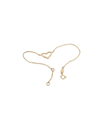 19cm (7.5") Heart Bracelet in 10kt Yellow Gold 19cm (7.5") Heart Bracelet in 10kt Yellow Gold