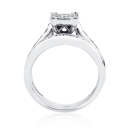 Bridal Set with 1 Carat TW of Diamonds in 14ct White Gold Bridal Set with 1 Carat TW of Diamonds in 14ct White Gold