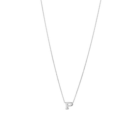 'P' Initial Necklace in Sterling Silver 'P' Initial Necklace in Sterling Silver