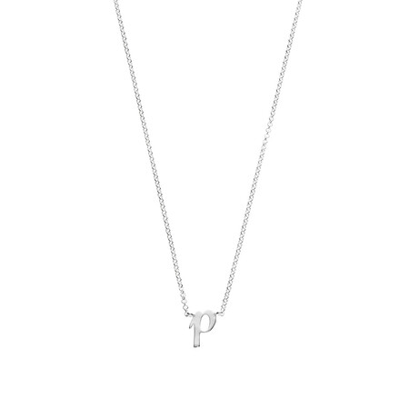P Initial Pendant In Sterling Silver - Letter Pendant Nz P Initial Pendant In Sterling Silver - Letter Pendant Nz