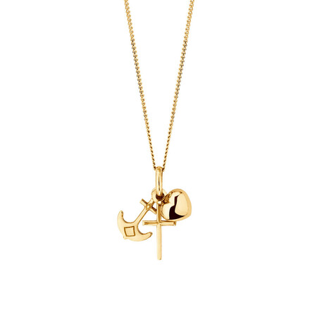 Faith & Hope Charity Pendant in 10ct Yellow Gold Faith & Hope Charity Pendant in 10ct Yellow Gold