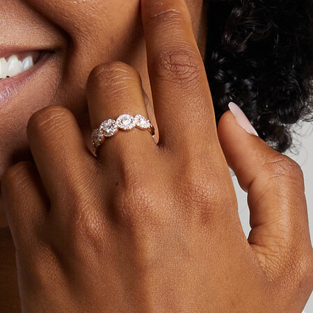 Ring with 1 Carat TW of Diamonds in 14ct Rose Gold Ring with 1 Carat TW of Diamonds in 14ct Rose Gold