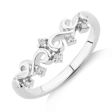 Crown Ring with Diamonds in Sterling Silver Crown Ring with Diamonds in Sterling Silver