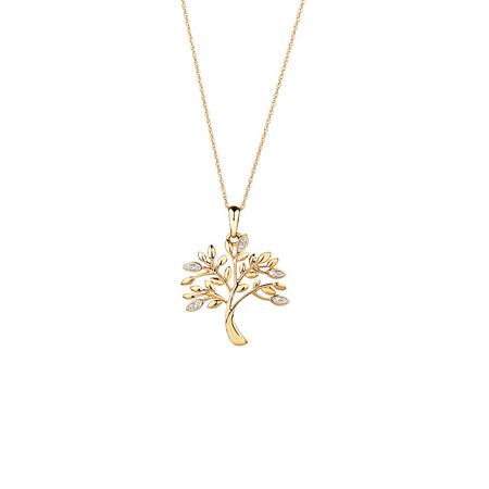 Tree of Life Pendant with Diamonds in 10kt Yellow Gold Tree of Life Pendant with Diamonds in 10kt Yellow Gold