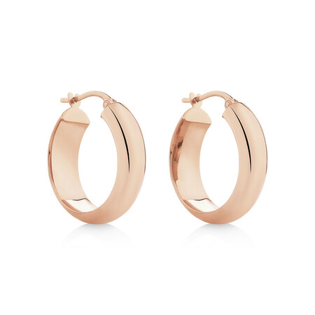 15mm Hoop Earrings in 10kt Rose Gold 15mm Hoop Earrings in 10kt Rose Gold