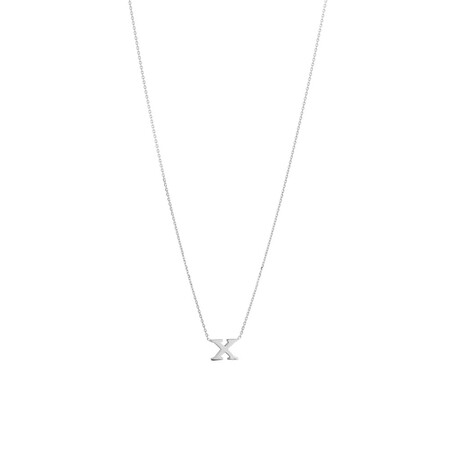 'X' Initial Necklace in Sterling Silver 'X' Initial Necklace in Sterling Silver