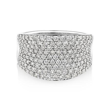 Pave Classic Ring with 1.50 Carat TW Diamond in 14ct White Gold Pave Classic Ring with 1.50 Carat TW Diamond in 14ct White Gold