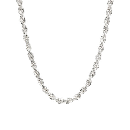 45cm (18") 3.5mm-4mm Width Rope Chain in Sterling Silver