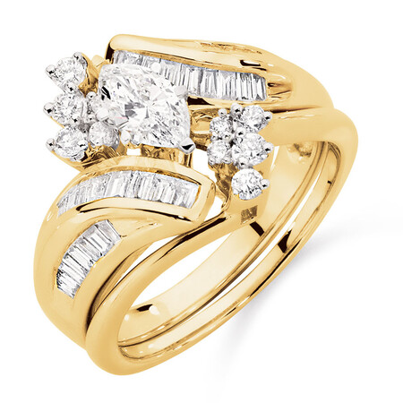 Bridal Set with 1 Carat TW of Diamonds in 14ct Yellow & White Gold Bridal Set with 1 Carat TW of Diamonds in 14ct Yellow & White Gold