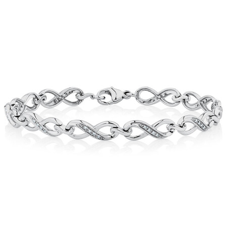 Bracelet with 0.16 Carat TW of Diamonds in Sterling Silver Bracelet with 0.16 Carat TW of Diamonds in Sterling Silver