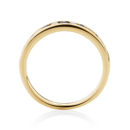 Ring with Sapphire & 0.15 Carat TW of Diamonds in 10kt Yellow Gold Ring with Sapphire & 0.15 Carat TW of Diamonds in 10kt Yellow Gold