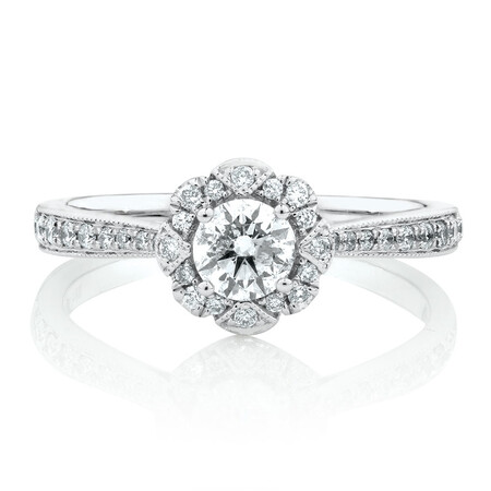 Engagement Ring with 0.61 Carat TW of Diamonds in 14ct White Gold Engagement Ring with 0.61 Carat TW of Diamonds in 14ct White Gold
