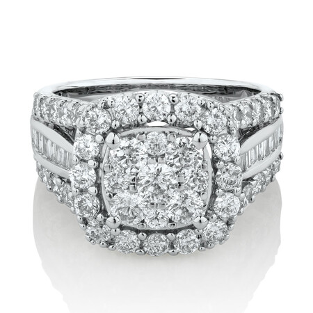 Engagement Ring with 2 1/2 Carat TW of Diamonds in 14ct White Gold Engagement Ring with 2 1/2 Carat TW of Diamonds in 14ct White Gold