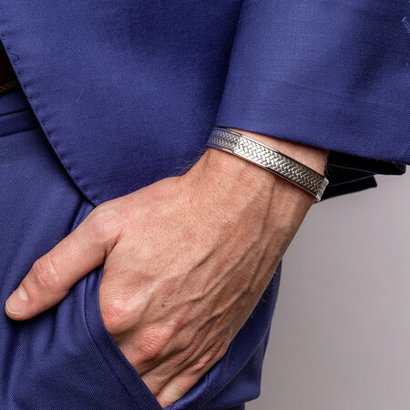 Weave Pattern Cuff Bracelet in Sterling Silver Weave Pattern Cuff Bracelet in Sterling Silver