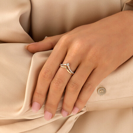 Chevron Ring with 0.25 Carat TW of Diamonds in 10kt Yellow Gold Chevron Ring with 0.25 Carat TW of Diamonds in 10kt Yellow Gold