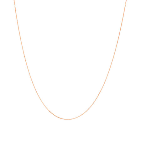 50cm (20") 1mm Width Box Chain in 10kt Rose Gold 50cm (20") 1mm Width Box Chain in 10kt Rose Gold