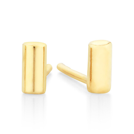 Polished Cylinder Stud Earrings in 10ct Yellow Gold Polished Cylinder Stud Earrings in 10ct Yellow Gold