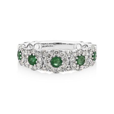 Bubble Ring with Emerald & 0.50 Carat TW of Diamonds in 14kt White Gold Bubble Ring with Emerald & 0.50 Carat TW of Diamonds in 14kt White Gold