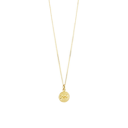 Aquarius Zodiac Pendant in 10ct Yellow Gold Aquarius Zodiac Pendant in 10ct Yellow Gold