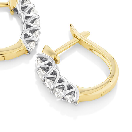 Hoop Earrings with 0.5 Carat TW of Diamonds in 14kt Yellow & White Gold Hoop Earrings with 0.5 Carat TW of Diamonds in 14kt Yellow & White Gold