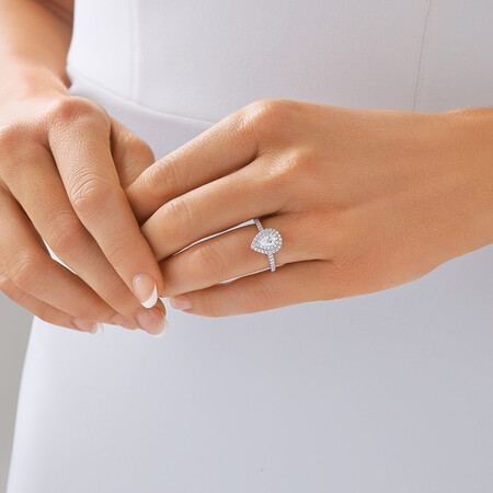 Sir Michael Hill Designer Double Halo Engagement Ring with 0.87 Carat TW of Diamonds in 14kt White Gold Sir Michael Hill Designer Double Halo Engagement Ring with 0.87 Carat TW of Diamonds in 14kt White Gold