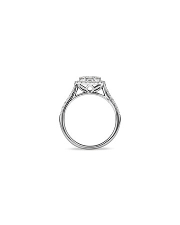 Square Cluster Halo Ring with 0.75 Carat TW of Diamonds in 10ct White Gold Square Cluster Halo Ring with 0.75 Carat TW of Diamonds in 10ct White Gold