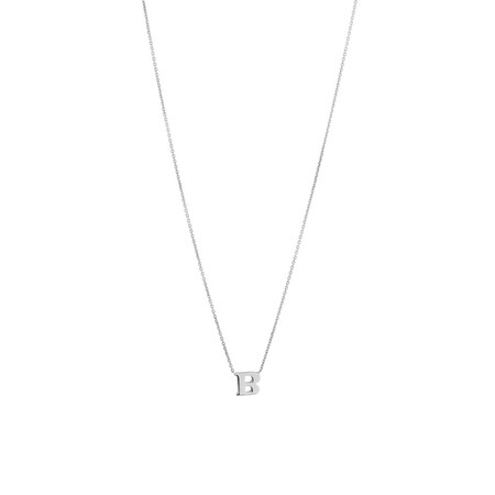 'B' Initial Necklace in Sterling Silver 'B' Initial Necklace in Sterling Silver