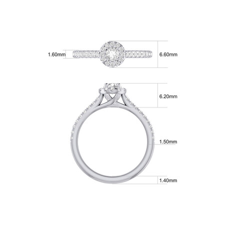 Engagement Ring with 1/2 Carat TW of Diamonds in 14kt White Gold Engagement Ring with 1/2 Carat TW of Diamonds in 14kt White Gold