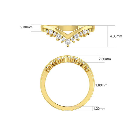 Chevron Ring with 0.25 Carat TW of Diamonds in 10ct Yellow Gold Chevron Ring with 0.25 Carat TW of Diamonds in 10ct Yellow Gold
