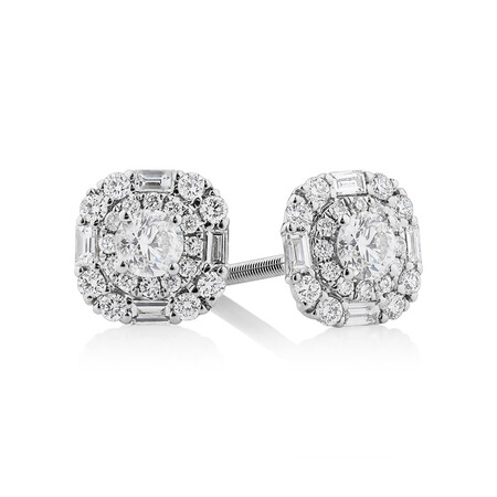 Michael Hill Designer Fashion Art Deco Stud Earrings with 0.45 Carat TW of Diamonds in 18kt White Gold Michael Hill Designer Fashion Art Deco Stud Earrings with 0.45 Carat TW of Diamonds in 18kt White Gold