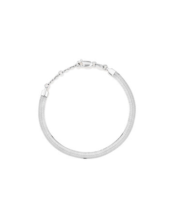 20cm (7") Herringbone Snake Bracelet In Sterling Silver 20cm (7") Herringbone Snake Bracelet In Sterling Silver