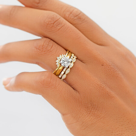 Evermore Wedding Band with 0.10 Carat TW of Diamonds in 10ct Yellow Gold Evermore Wedding Band with 0.10 Carat TW of Diamonds in 10ct Yellow Gold