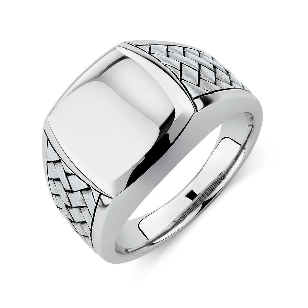 Patterned Ring In Sterling Silver