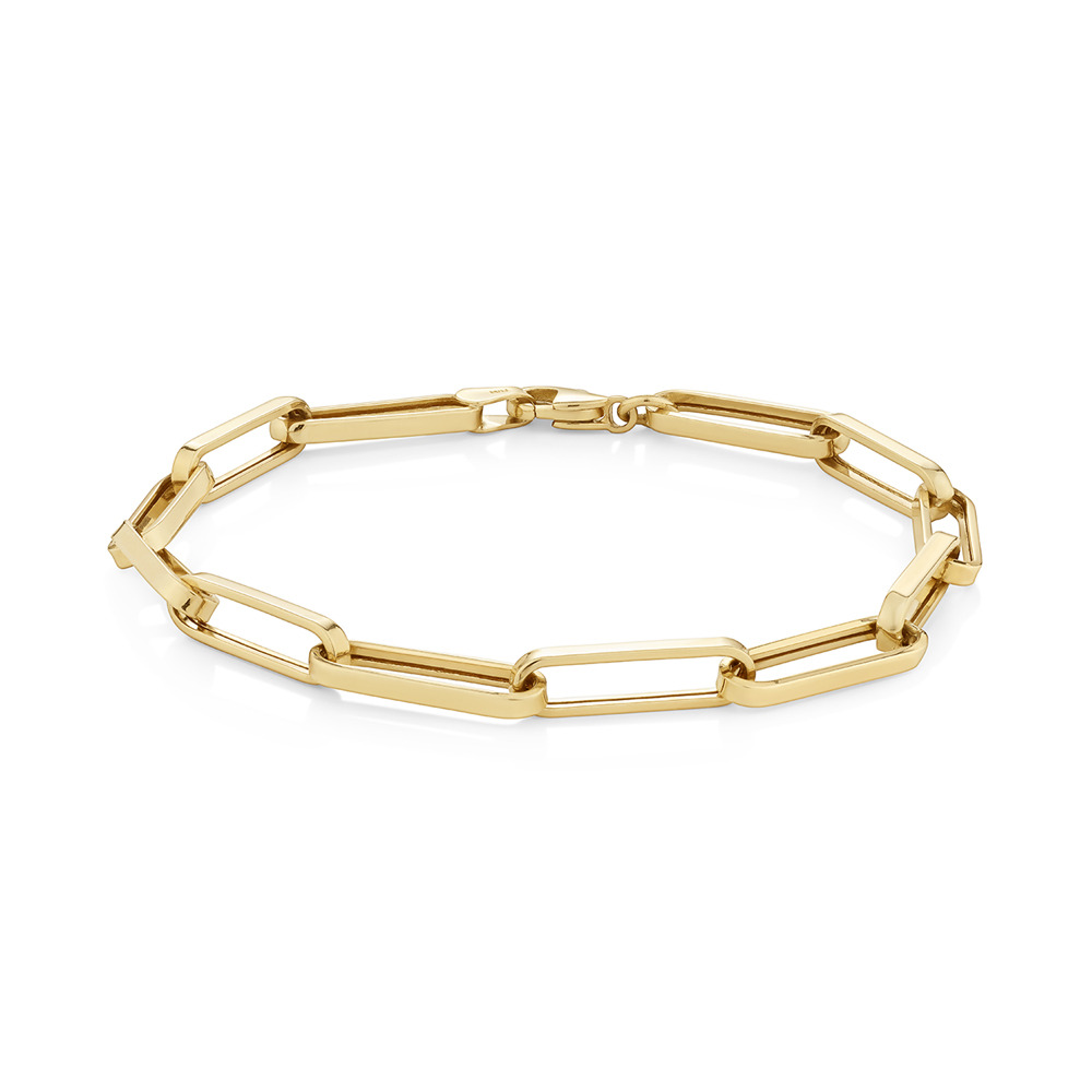 Paperclip Bracelet In 10ct Yellow Gold