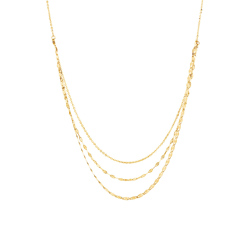 Adjustable Layer Chain Necklace in 10ct Italian Yellow Gold