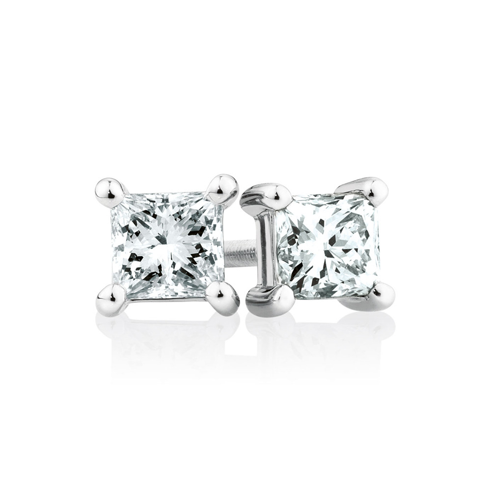 michael hill white gold diamond earrings