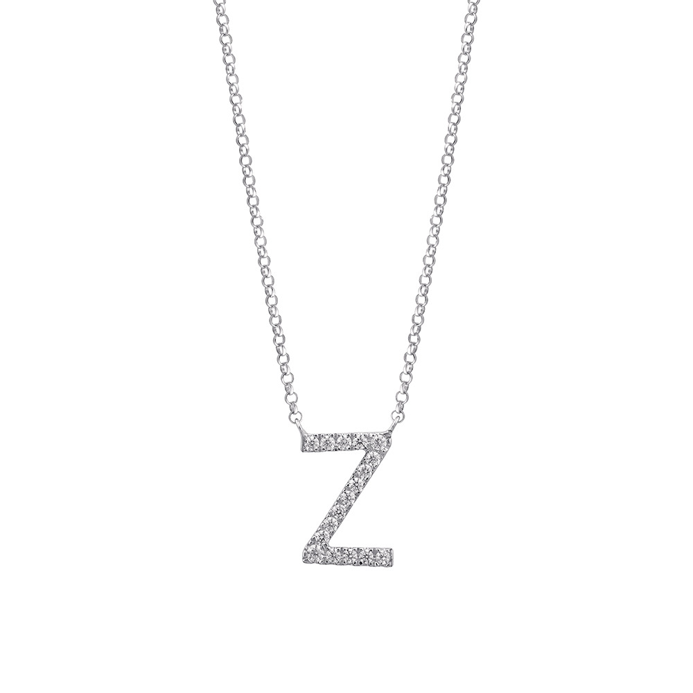 Z Initial Necklace with 0.10 Carat TW 