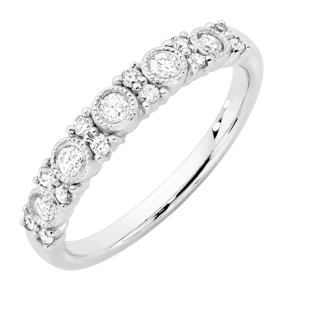 Wedding Band with 1/3 Carat TW of Diamonds in 10ct White Gold