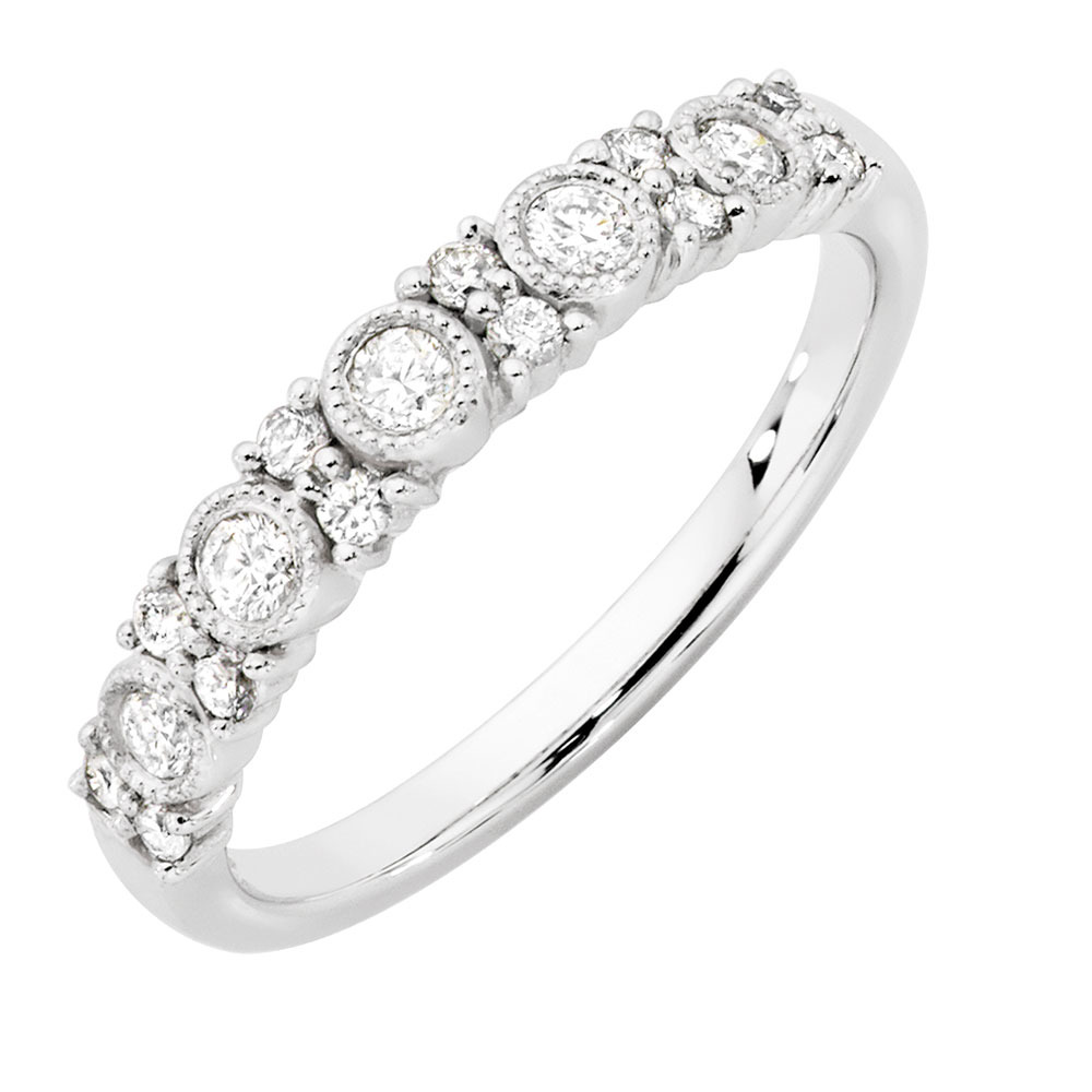  Wedding  Band  with 1 3 Carat TW of Diamonds in 10ct White  Gold 