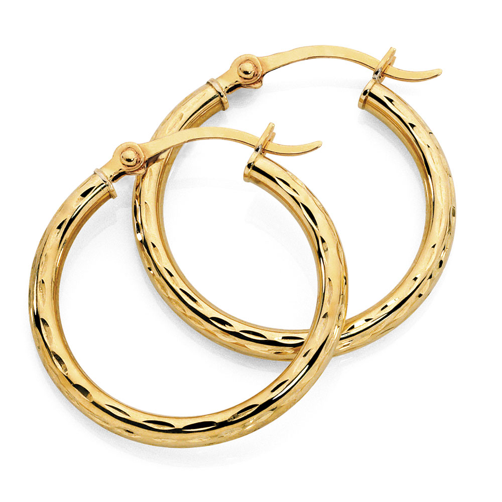 Hoop Earrings In 10ct Yellow Gold
