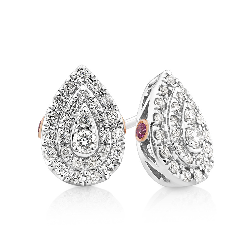 michael hill white gold diamond earrings