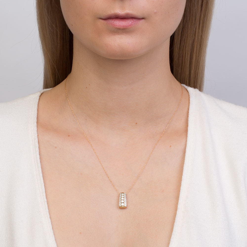 Pendant with 1/2 Carat TW of Diamonds in 10ct Yellow Gold
